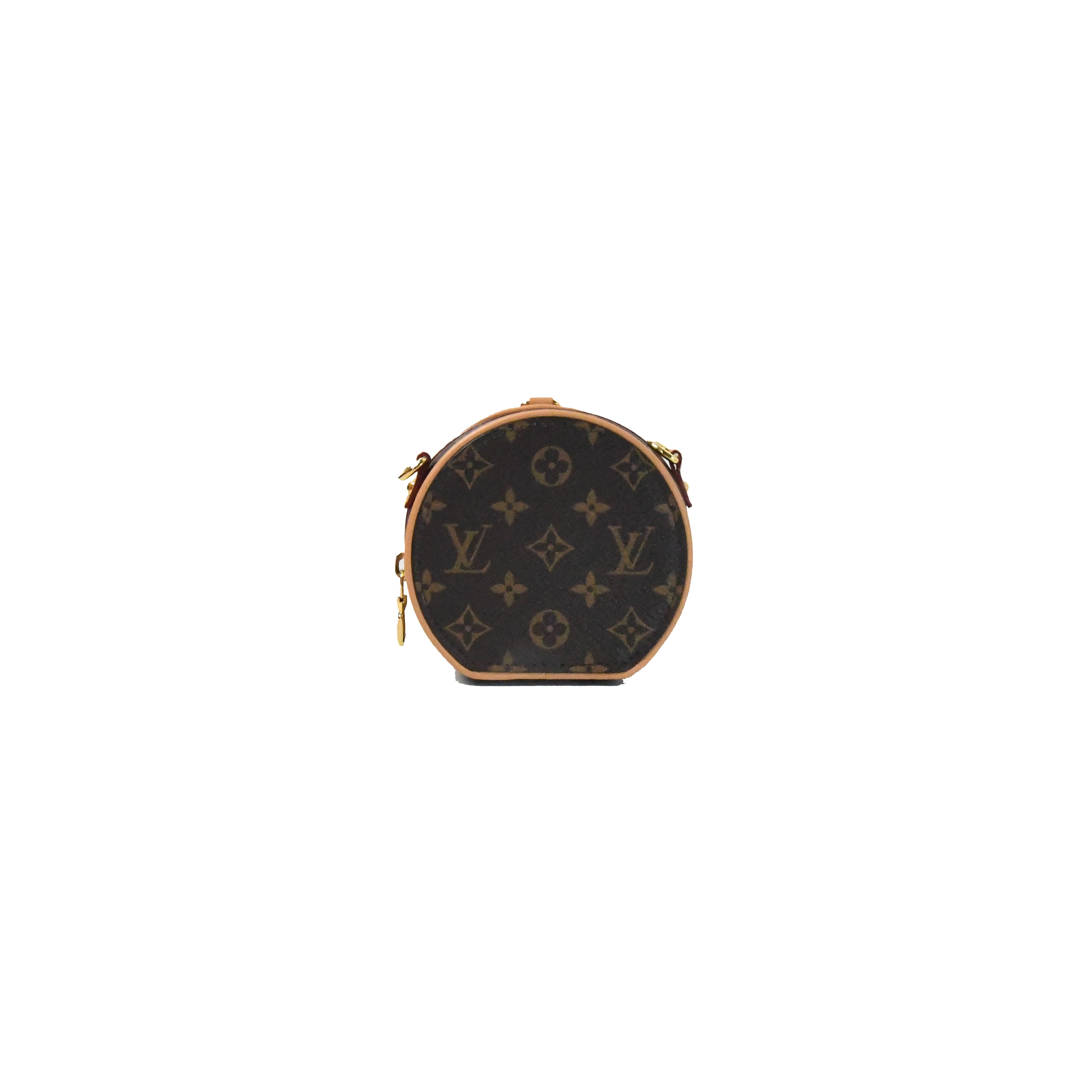 FWRD Renew Louis Vuitton Boite Chapeau Monogram Necklace Bag in Brown