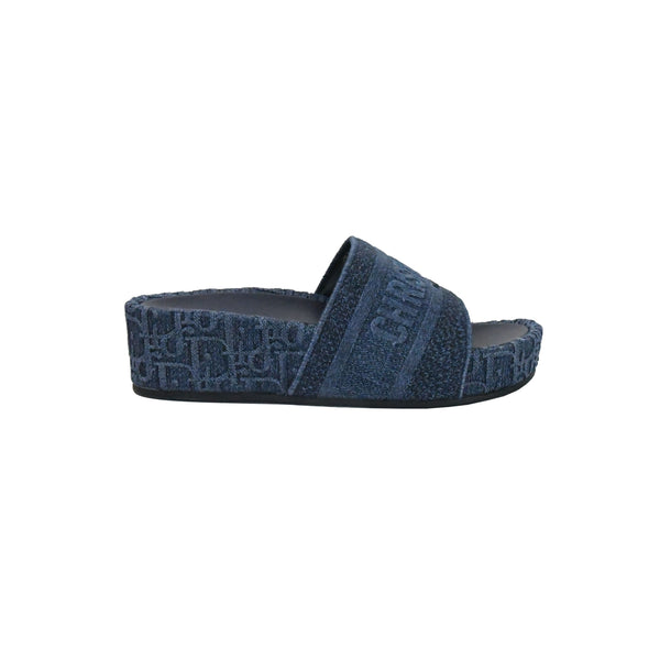 Dior Oblique Embroid Sandals Denim - NOBLEMARS