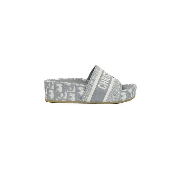 Dior Oblique Embroid Sandals Grey Stone - NOBLEMARS