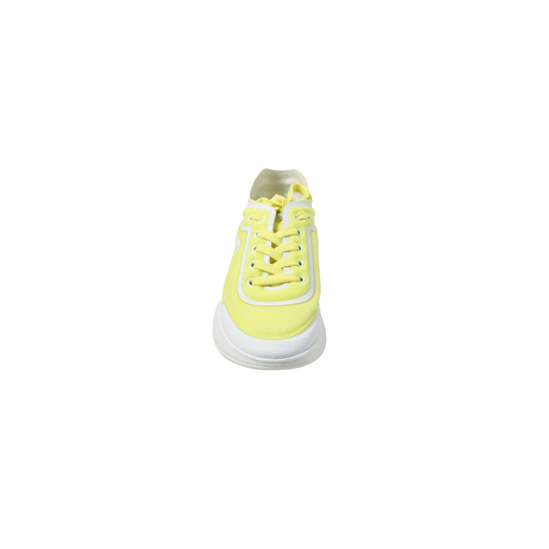 Chanel CC Logo Mesh Lycra Sneaker White Yellow - NOBLEMARS