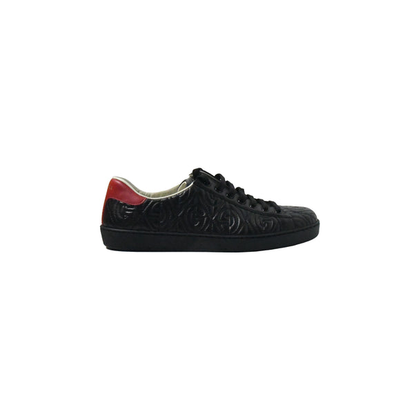 Gucci G Logo Leather Sneaker Black - NOBLEMARS