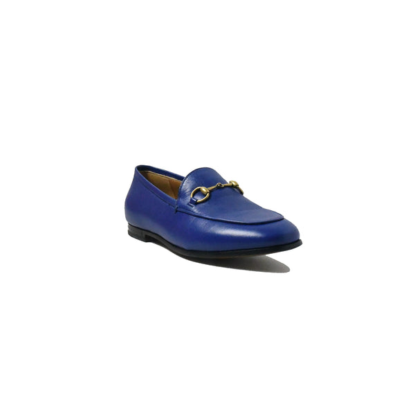 Gucci Moccasi Leather Flat Electric Blue - NOBLEMARS