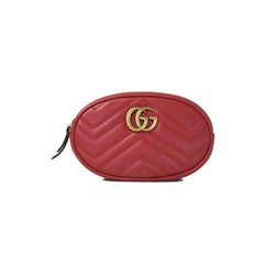 Gucci Marmont Matelesse Leather Belt Bag Hibiscus Red - NOBLEMARS