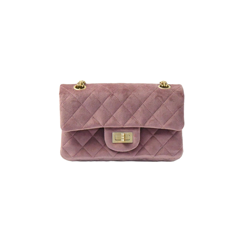 Chanel Mini 2.55 Hand Bag Velvet Pink - NOBLEMARS