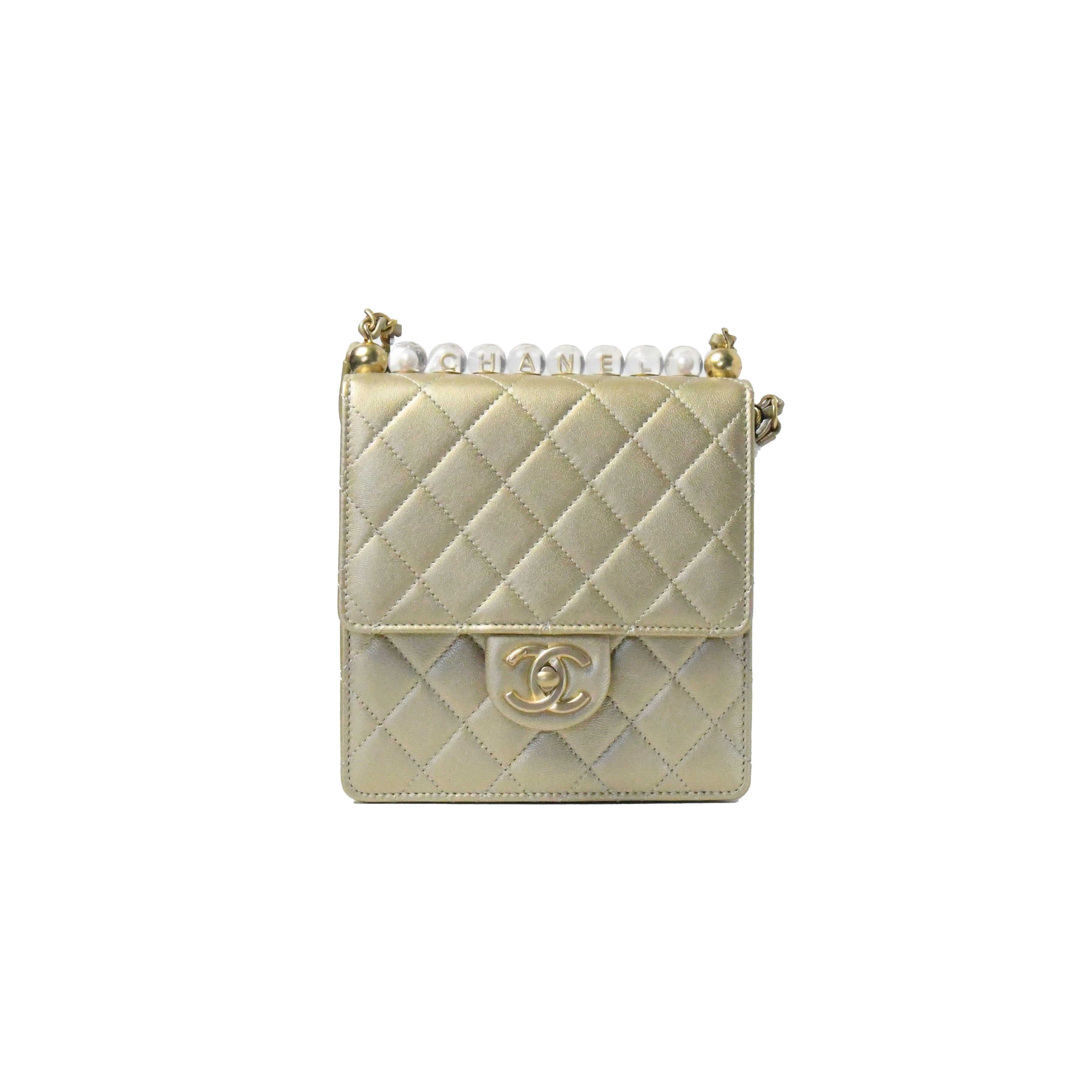 Chanel Gold-Tone Metal Flap Bag