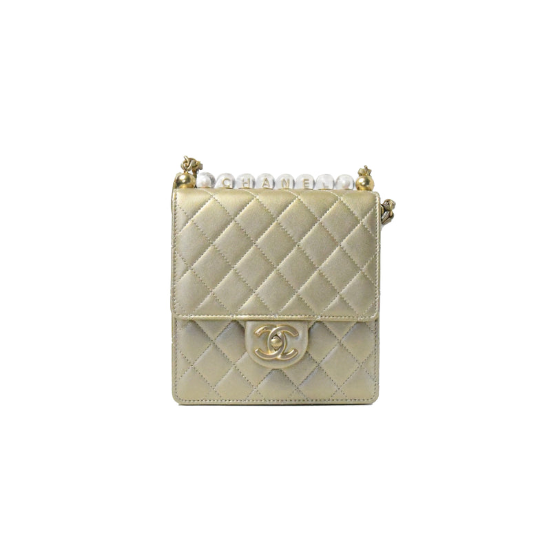 Chanel Gold-Tone Metal Flap Bag