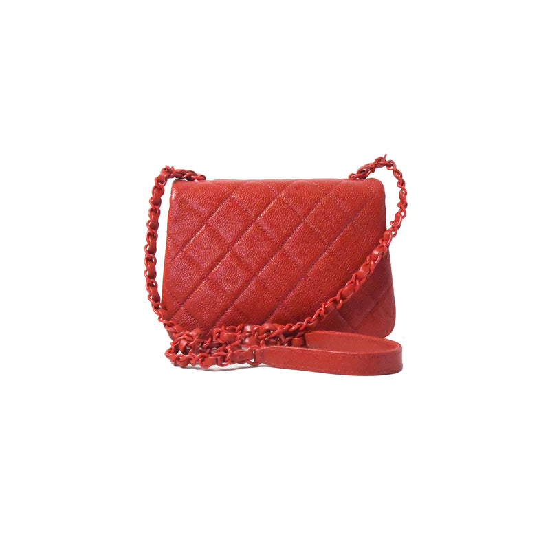 Chanel Incognito Grained Calfskin & Lacquered Metal Flap Bag Red - NOBLEMARS