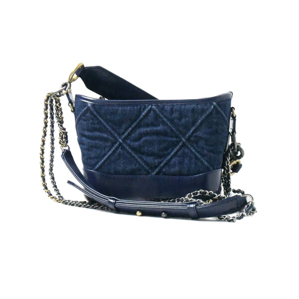 Chanel 23P Blue Rose Quilted Denim Small Heart Crush Flap Bag With