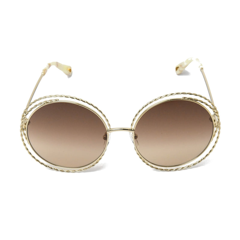 Chloe Carlina Torsade Round Sunglasses /Gold-Brown - NOBLEMARS