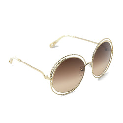 Chloe Carlina Torsade Round Sunglasses /Gold-Brown - NOBLEMARS