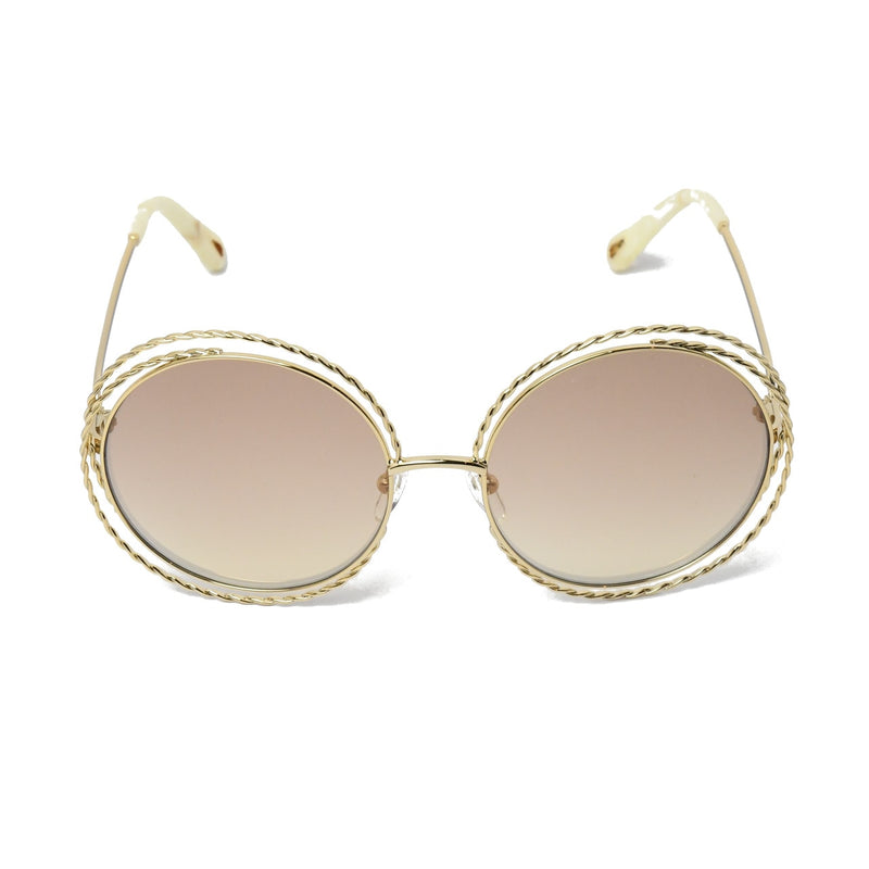 Chloe Carlina Torsade Round Sunglasses /Gold-Flash Brown - NOBLEMARS
