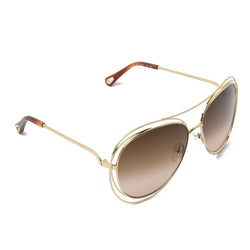 Chloe Carlina Trimmed Round Sunglasses /Pink-Gold - NOBLEMARS