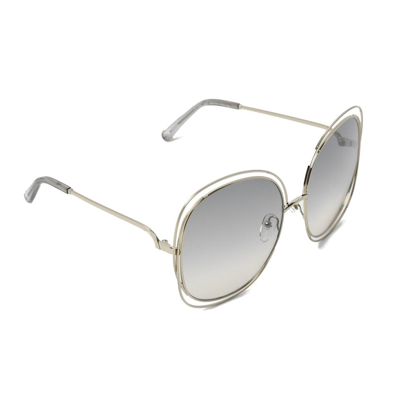Chloe Carlina Trimmed Round Sunglasses /Light Grey - NOBLEMARS