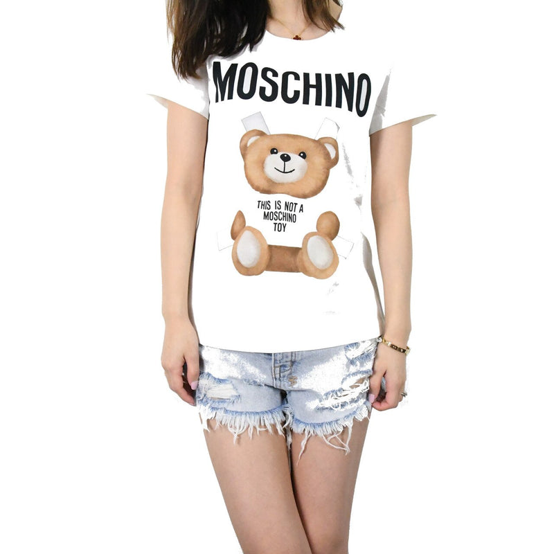 Moschino Toy Bear Printed Slim T-Shirts /White - NOBLEMARS