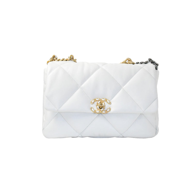 CHANEL Goatskin Quilted Small Chanel 19 Pouch