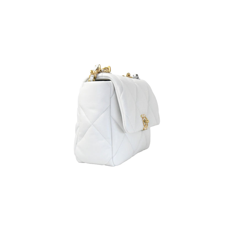 Chanel 19 Medium Flap Bag White - NOBLEMARS