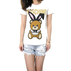Moschino Playboy Teddy Bear Slim T-shirt /White - NOBLEMARS