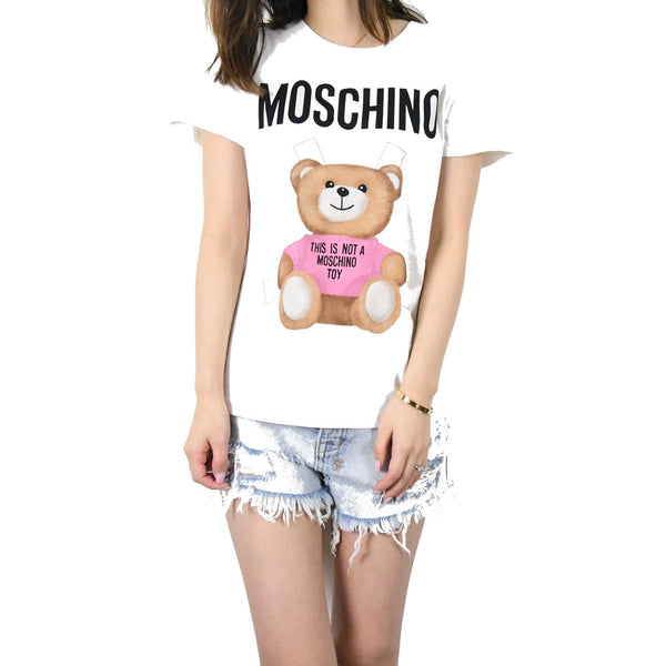 Moschino Toy Bear Printed Slim T-Shirts /Pink - NOBLEMARS