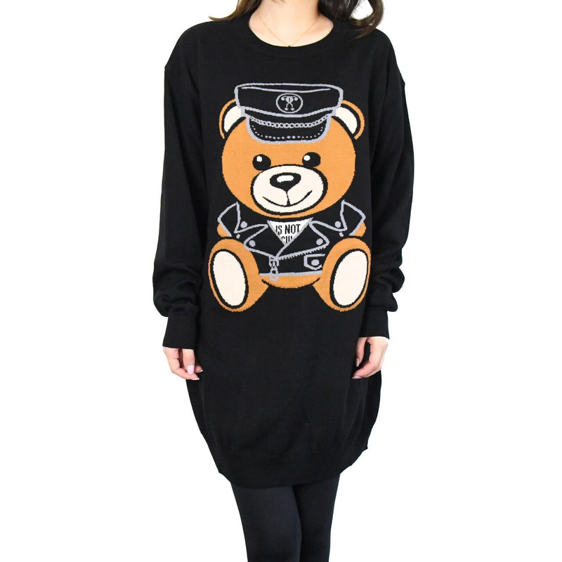 Moschino "Biker Teddy Bear" Dress Pullover /Black - NOBLEMARS