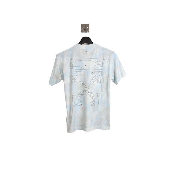 Off-White Tie Dye Casual Tee Light Blue - NOBLEMARS