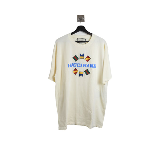 Gucci Band Logo Tee Ivory - NOBLEMARS