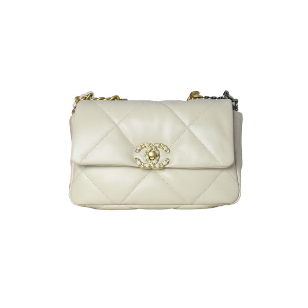 Chanel 19 Small Bag Beige - NOBLEMARS