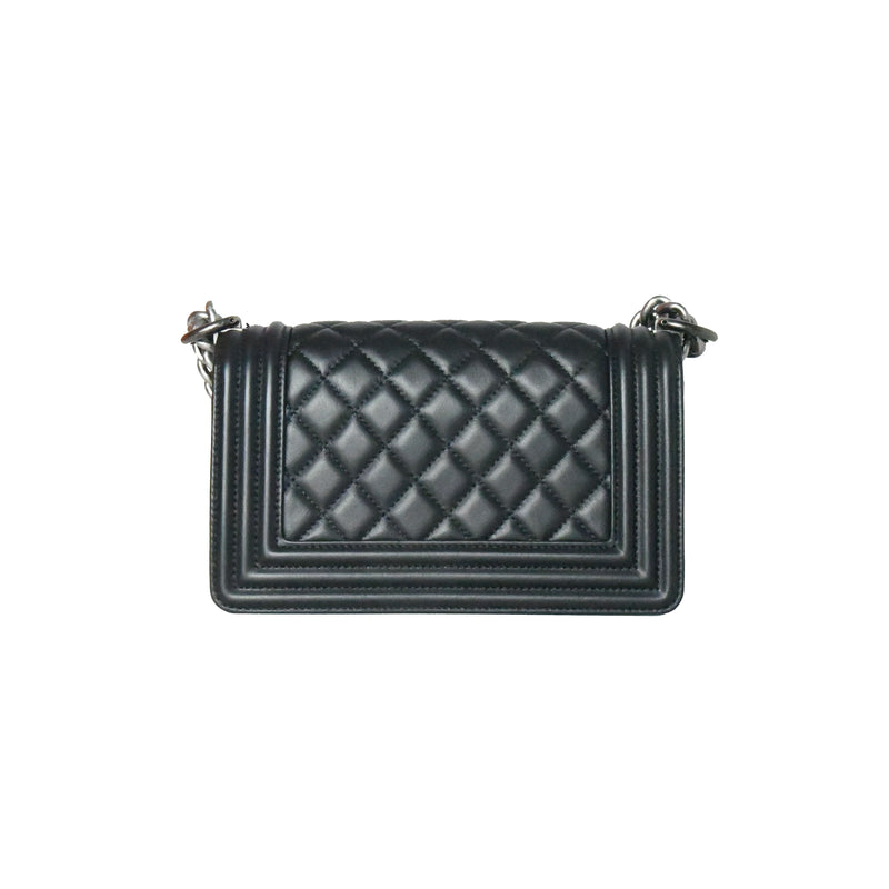 Chanel Leboy Small Calf Ruthenium-Finish Bag Black - NOBLEMARS