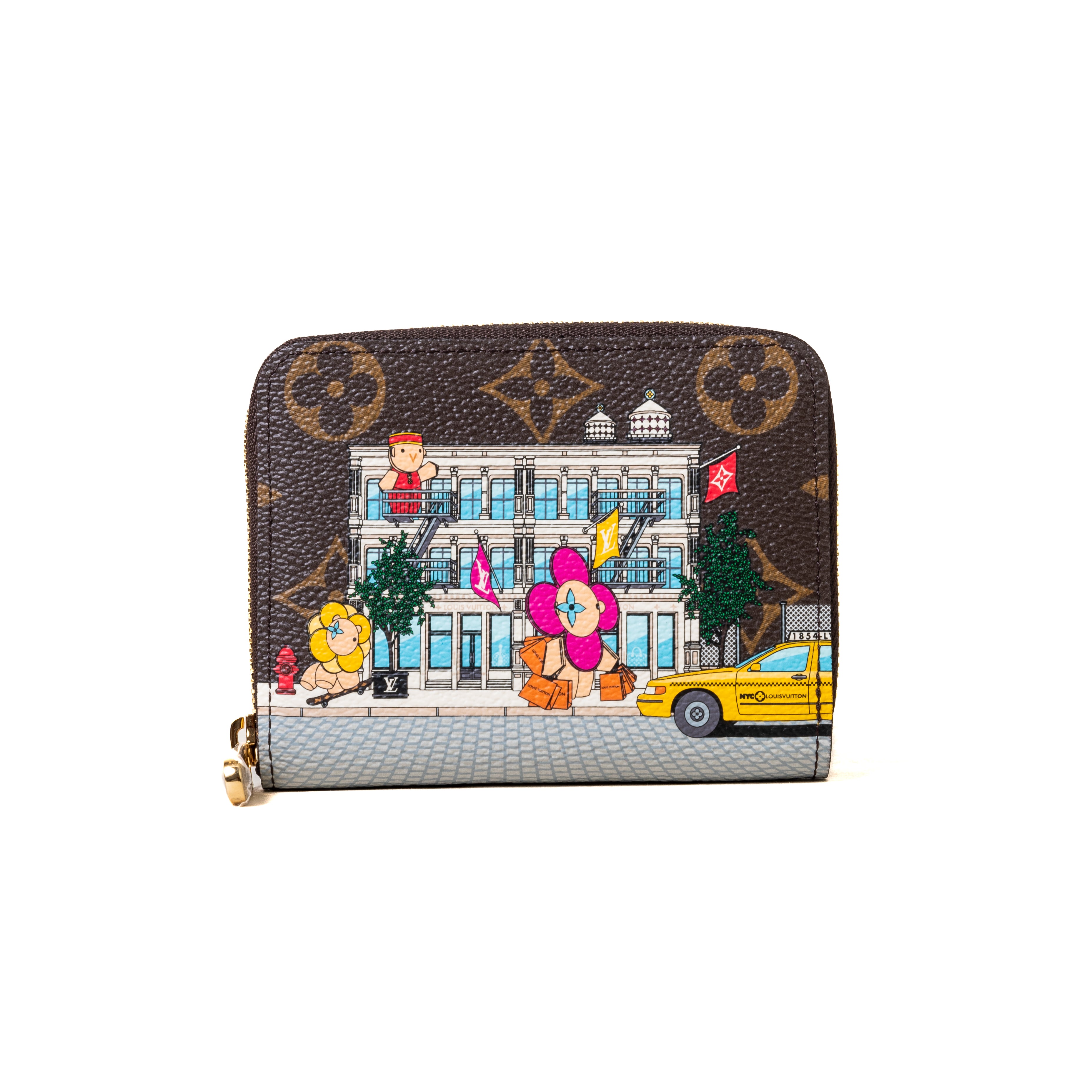 Louis Vuitton Mini Pochette Accessoires Vivienne Holiday Monogram Canvas/ Pink in Coated Canvas with Gold-tone - US