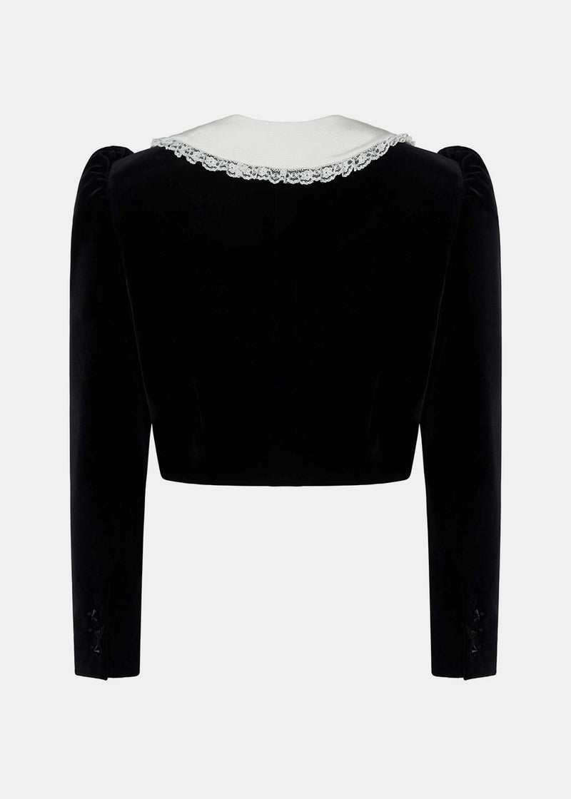 Alessandra Rich Black Velvet Jacket - NOBLEMARS