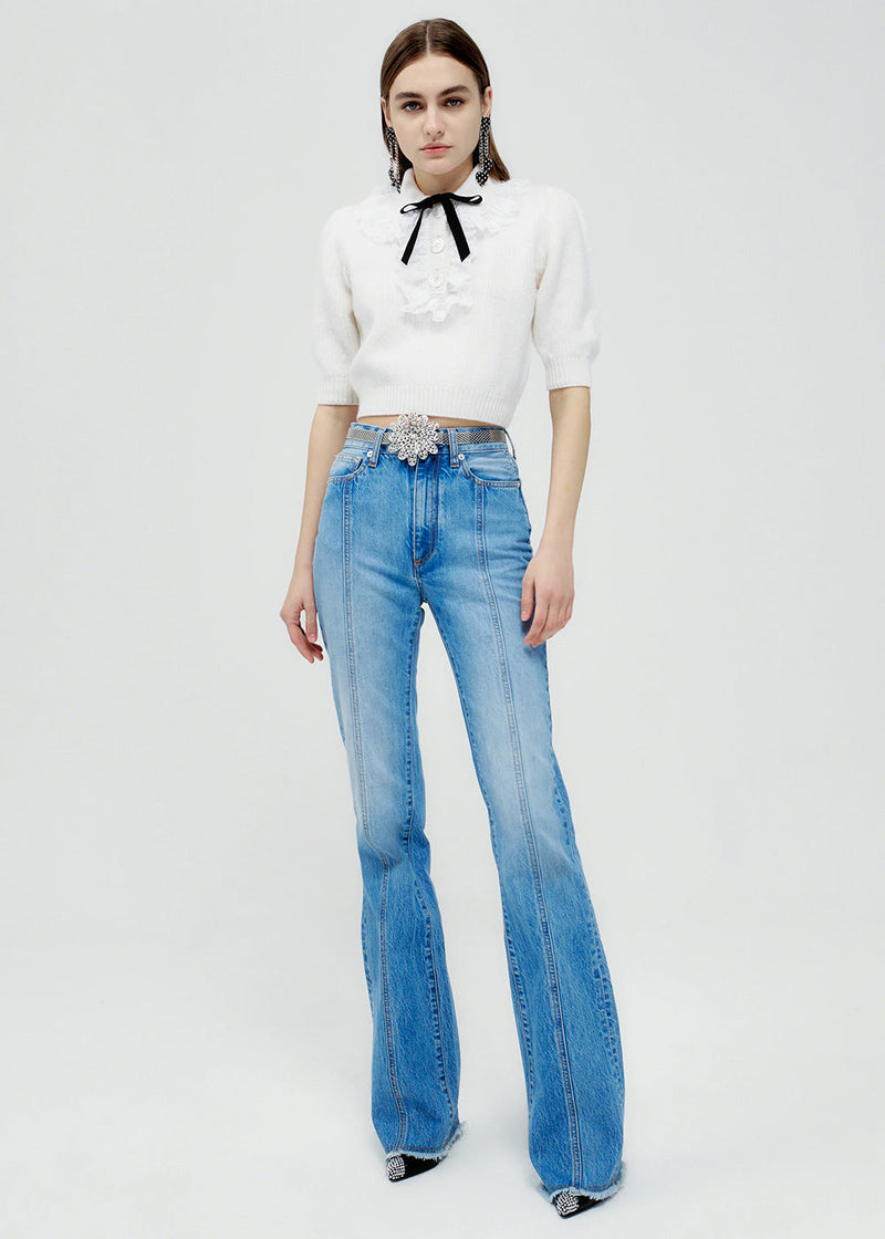 Alessandra Rich Light Blue Flared Jeans