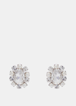 Alessandra Rich Crystal & Faux Pearl Earrings