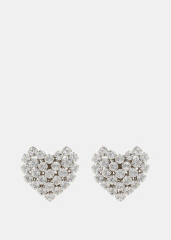 Alessandra Rich Crystal Heart Earrings - NOBLEMARS