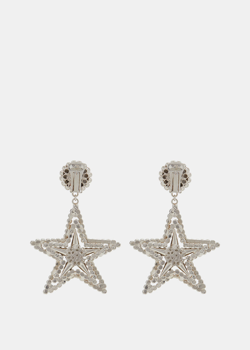 Alessandra Rich Crystal Star Drop Earrings - NOBLEMARS