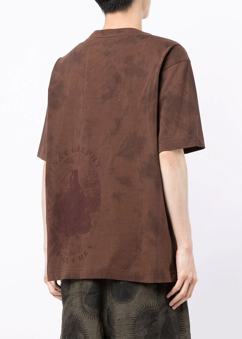 Ziggy Chen Brown Loose-Fit Graphic T-Shirt - NOBLEMARS