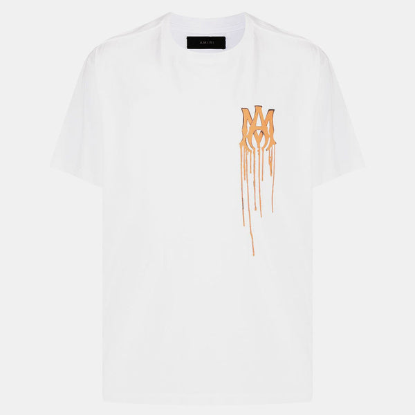 amiri t shirt, Amiri Paint Drip logo T-shirt White