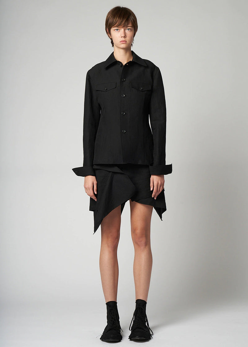 Yohji Yamamoto Black Wrap-Style Miniskirt - NOBLEMARS