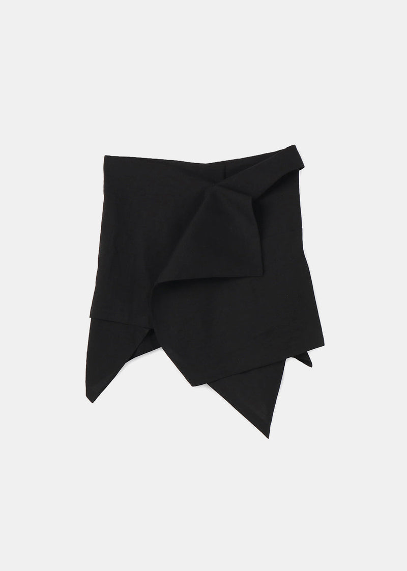 Yohji Yamamoto Black Wrap-Style Miniskirt - NOBLEMARS