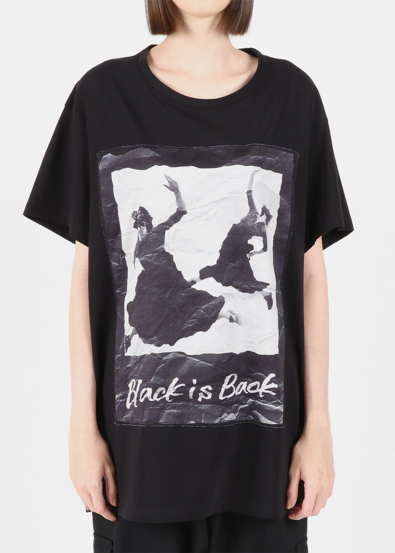 Yohji Yamamoto Black Pasted Inkjet Jersey T-Shirt - NOBLEMARS