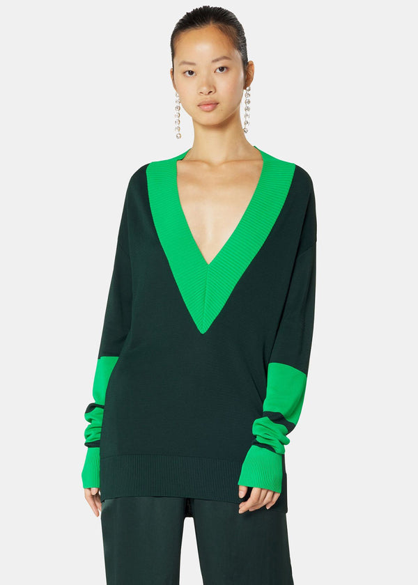 AMI Alexandre Mattiussi Evergreen & Green Knitted Sweater - NOBLEMARS