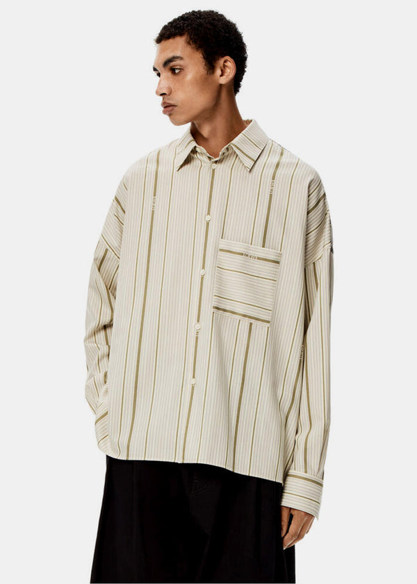 Loewe Beige Jacquard Stripe Shirt