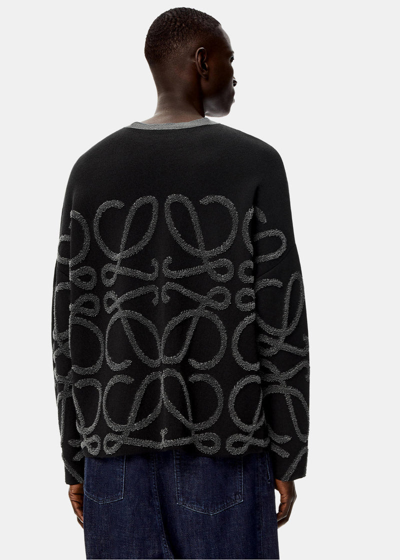 Loewe Black Anagram Jacquard Sweater - NOBLEMARS