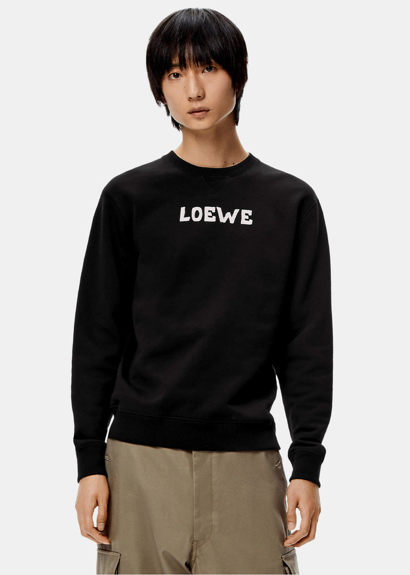Loewe Black LOEWE Embroidered Sweatshirt - NOBLEMARS