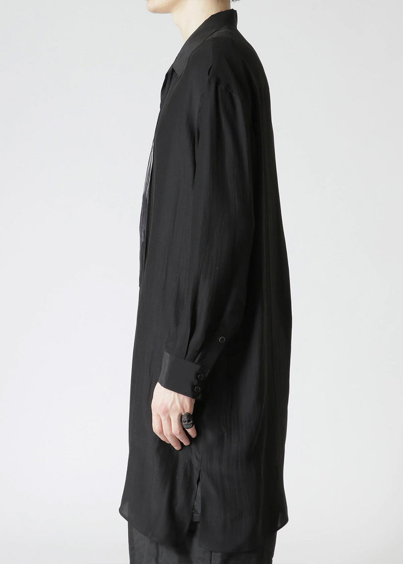 Yohji Yamamoto Black Silk Print String Shirt - NOBLEMARS