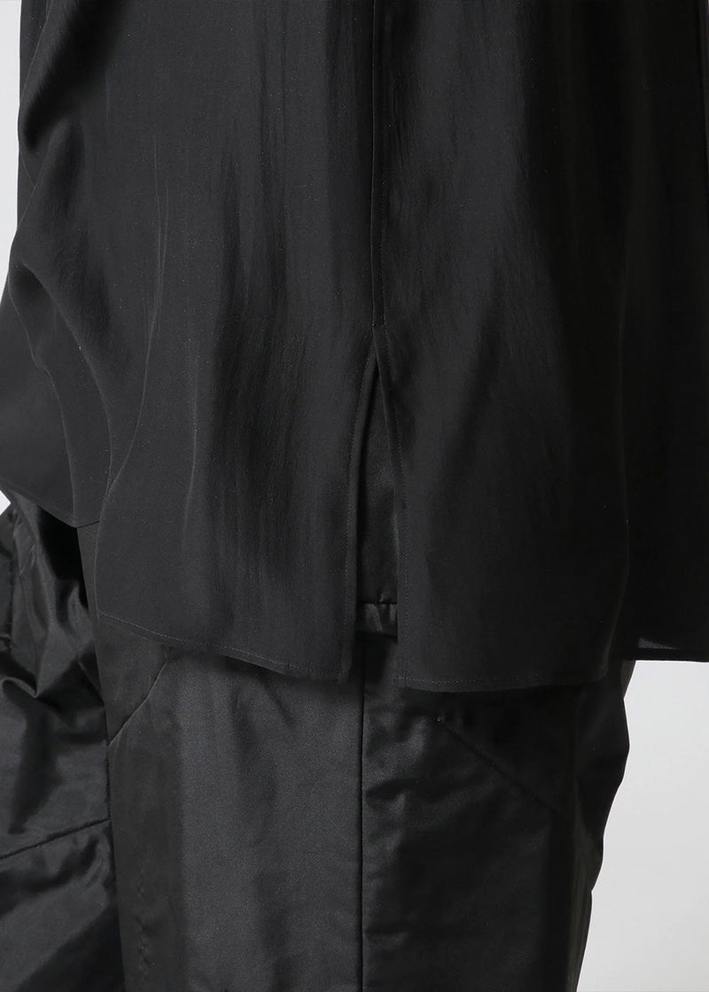 Yohji Yamamoto Black Silk Print String Shirt - NOBLEMARS