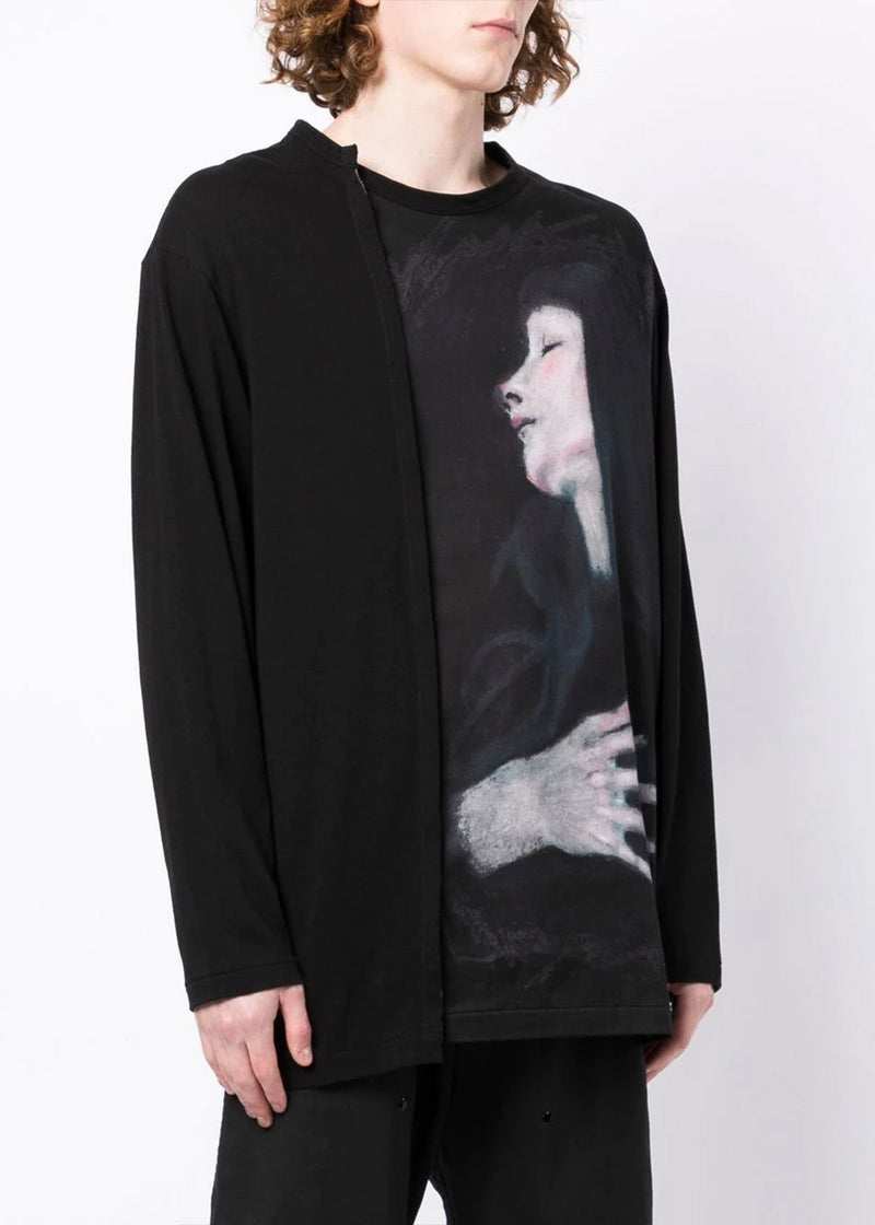 Yohji Yamamoto Black Inkjet Panelled T-Shirt - NOBLEMARS