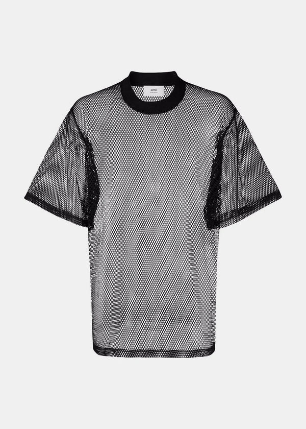 AMI Alexandre Mattiussi Black Oversized Mesh T-Shirt