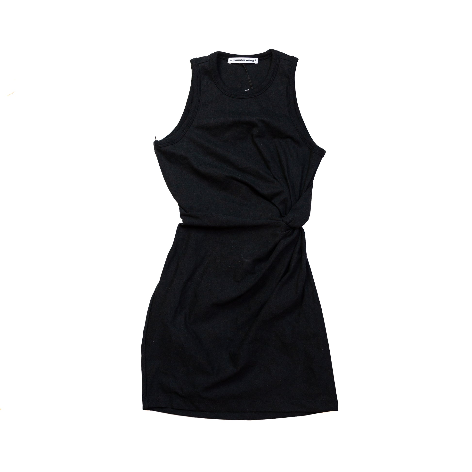 Alexander Wang.T Heavy Soft Jersey Fitted Tank Dress with Twist Detail Black Alexander Wang.T Heavy Soft Jersey Fitted Tank Dress with Twist Detail Black