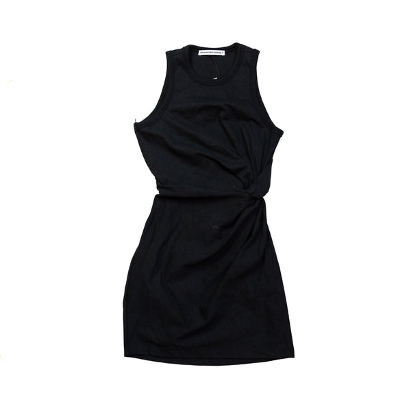 Alexander Wang.T Heavy Soft Jersey Fitted Tank Dress with Twist Detail Black - NOBLEMARS