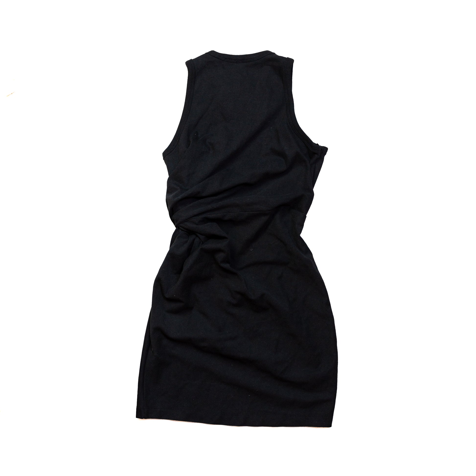 black alexander wang dress Alexander Wang.T Heavy Soft Jersey Fitted Tank Dress with Twist Detail – NOBLEMARS