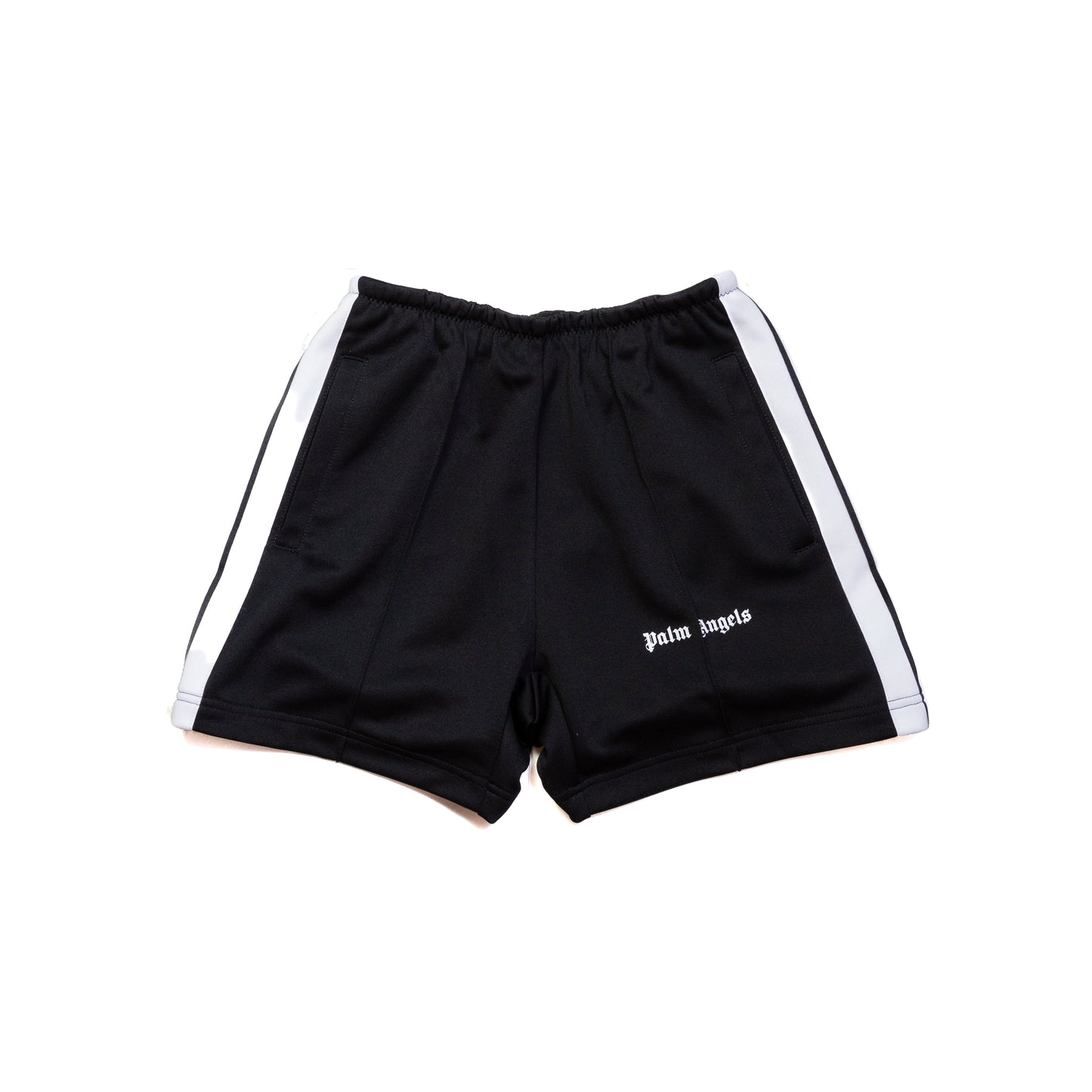 Palm Angels Logo-Print Track Shorts Black - NOBLEMARS